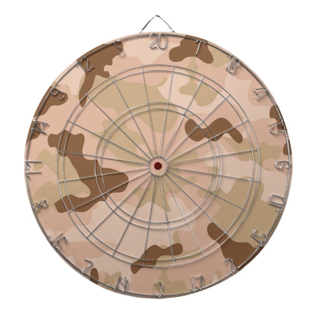 Desert Camo Dartboard With Darts (Front)