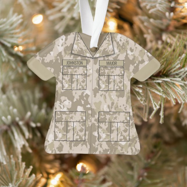 Desert Camo Military Personalized Occupation Ornament (Tree)