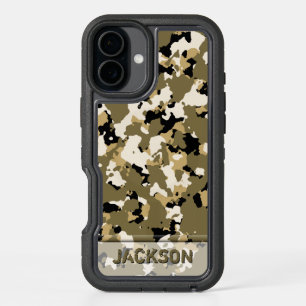 Desert Camo Name Template iPhone 16 Plus Case