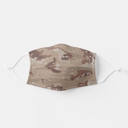 Desert Camo Pattern Adult Cloth Face Mask (Front, Unfolded)
