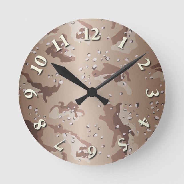 Desert Camo Round Clock (Front)