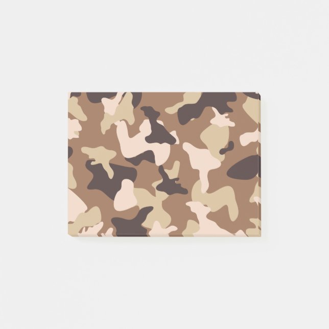 Desert camo sand camouflage army pattern post-it notes (Front)