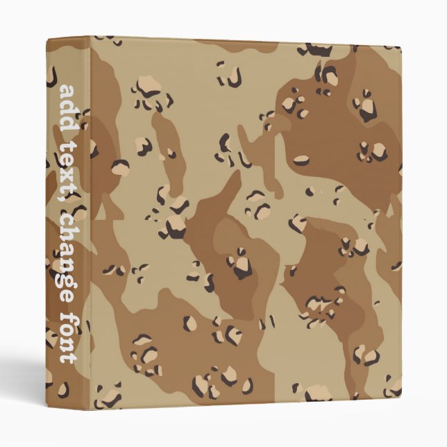Desert Camouflage 3 Ring Binder (Front/Spine)