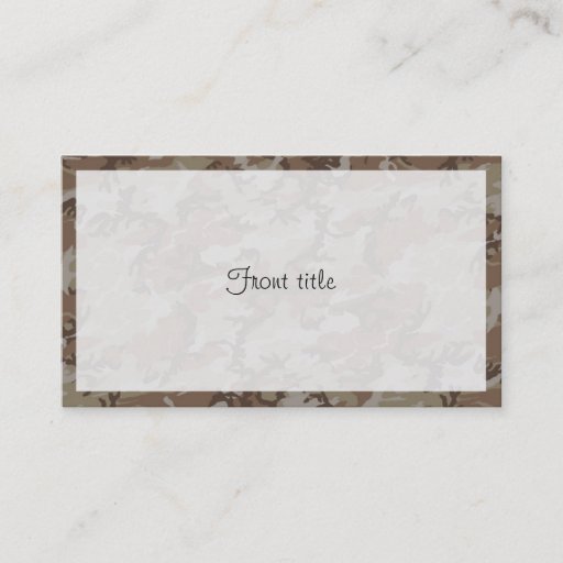 Customizable Desert Camouflage Background Business Card