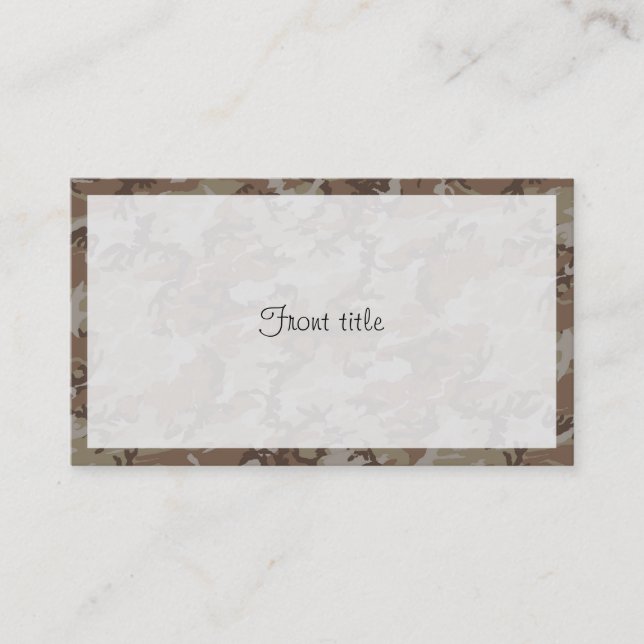 Desert Camouflage Background Business Card (Front)
