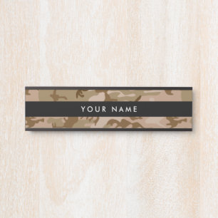 Desert Camouflage, Brown Camo, Military, Army Door Sign