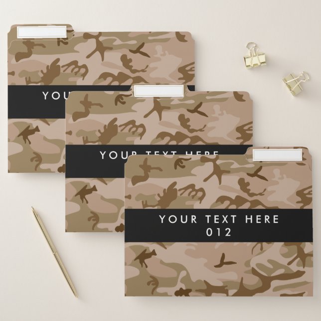 Desert Camouflage, Brown Camo, Military, Army File Folder (Set)