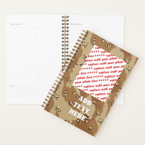 Desert Camouflage Chocolate Chip Military  Planner