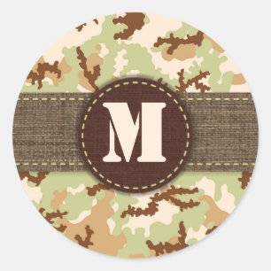 Desert camouflage classic round sticker