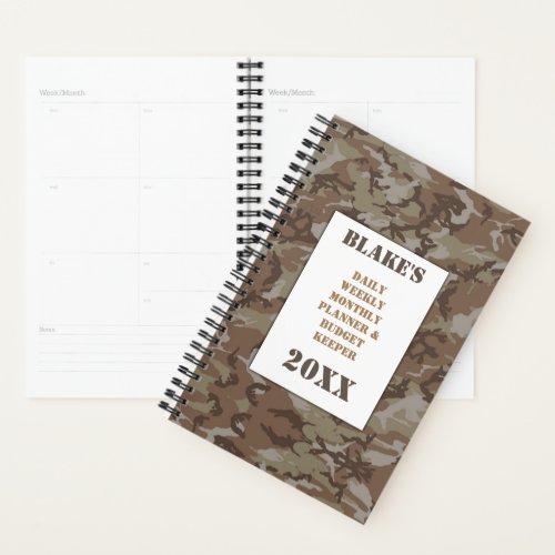 Desert Camouflage Daily Budget Planner