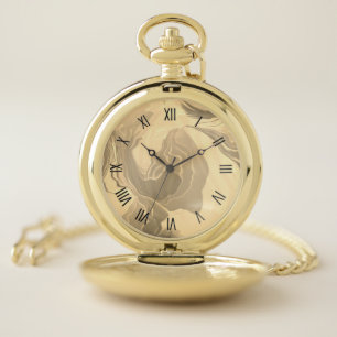 Desert Camouflage Design w 12 Numerals Pocket Watch