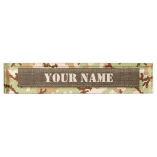 Desert camouflage desk name plate