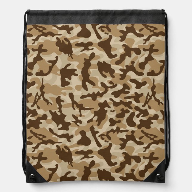 Desert Camouflage  Drawstring Bag (Front)