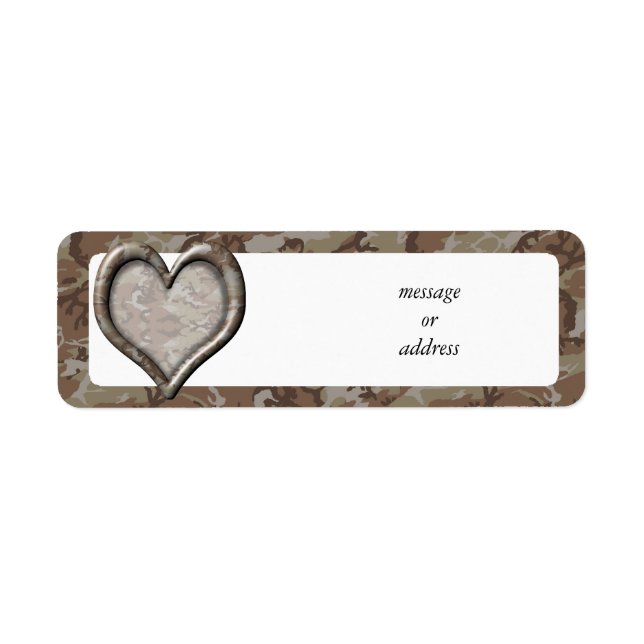 Desert Camouflage Heart Label (Front)
