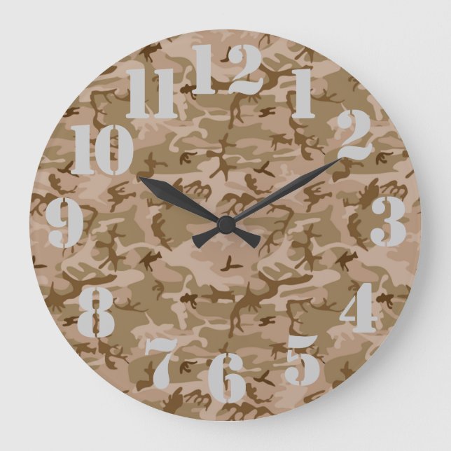Desert Camouflage Large Clock (Front)