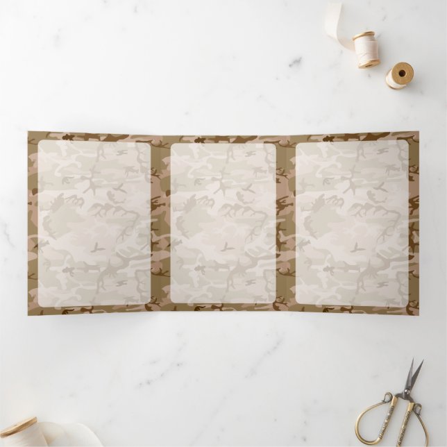 Desert Camouflage, Military, Army Tri-Fold Card (Inside)