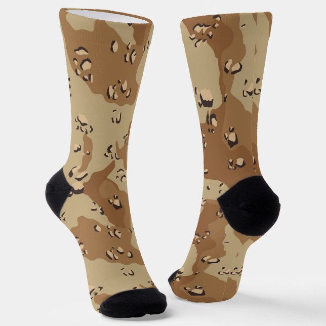 Desert Camouflage Military Pattern Socks (Angled)