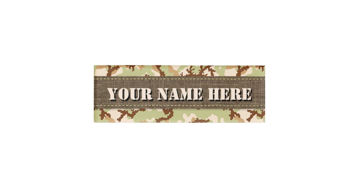 Desert camouflage name tag Zazzle