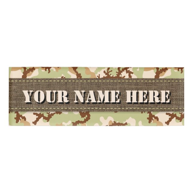 Desert camouflage name tag (Front)