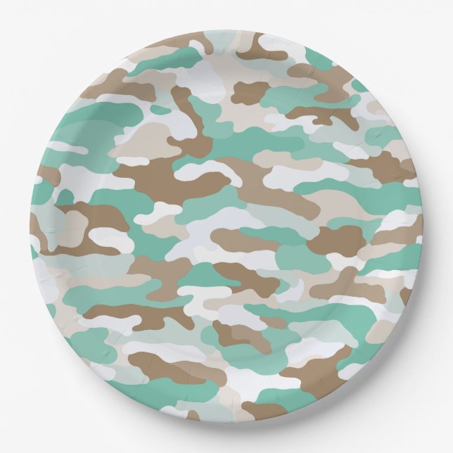 Desert Camouflage Paper Plates (Front)
