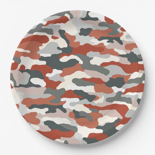 Desert Camouflage Paper Plates (Front)