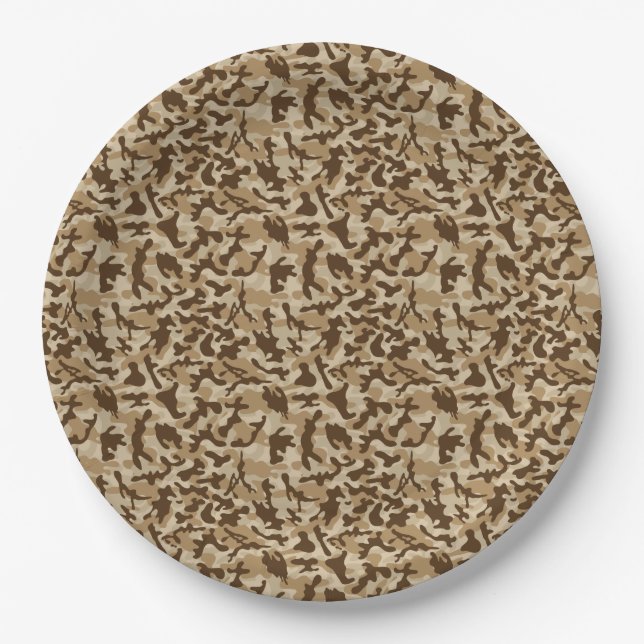 Desert Camouflage  Paper Plates (Front)