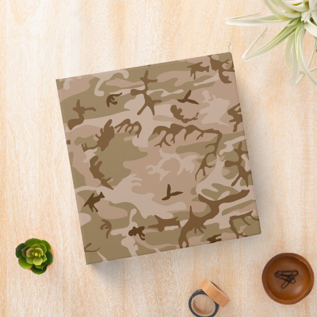 Desert Camouflage Pattern, Military Pattern, Army 3 Ring Binder (In Situ)