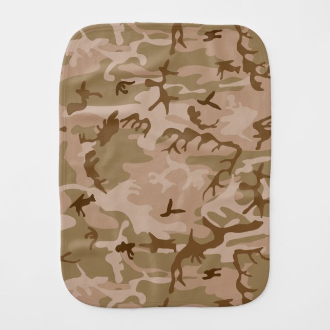 Desert Camouflage Pattern, Military Pattern, Army Baby Burp Cloth (Front)