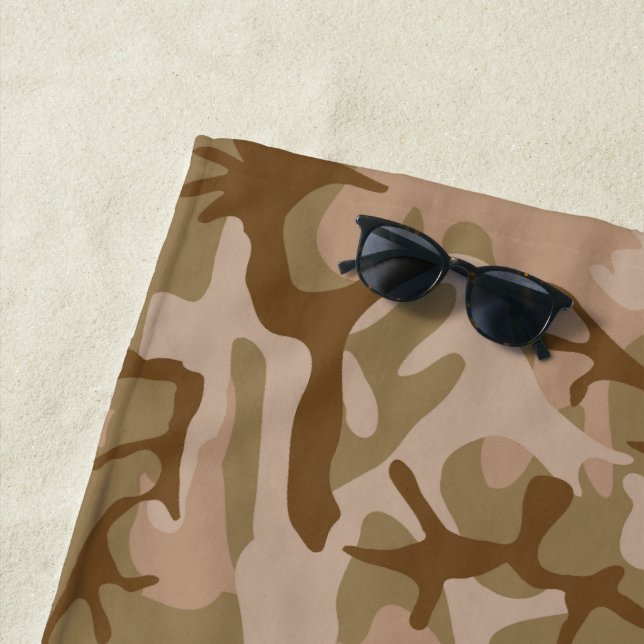 Desert Camouflage Pattern, Military Pattern, Army Beach Towel (In Situ)