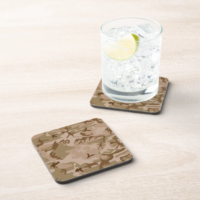 Desert Camouflage Pattern, Military Pattern, Army Beverage Coaster (Right Side)