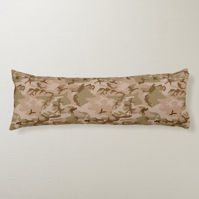 Desert Camouflage Pattern, Military Pattern, Army Body Pillow (Front)