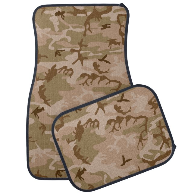 Desert Camouflage Pattern, Military Pattern, Army Car Floor Mat (Set)