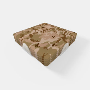 Desert Camouflage Pattern, Military Pattern, Army Coaster Set
