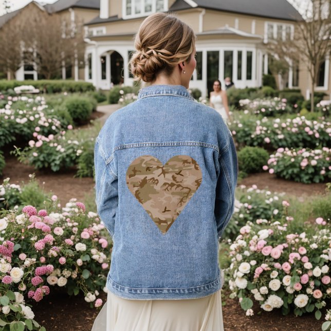 Desert Camouflage Pattern, Military Pattern, Army Denim Jacket (Wedding Back)