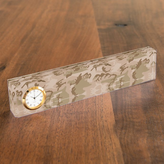 Desert Camouflage Pattern, Military Pattern, Army Desk Name Plate (Side)