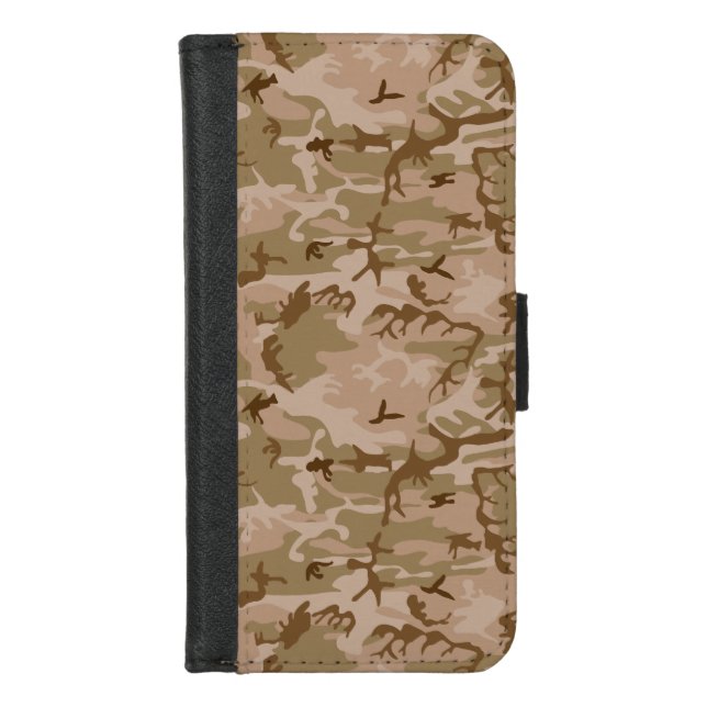 Desert Camouflage Pattern, Military Pattern, Army iPhone Wallet Case (Front)