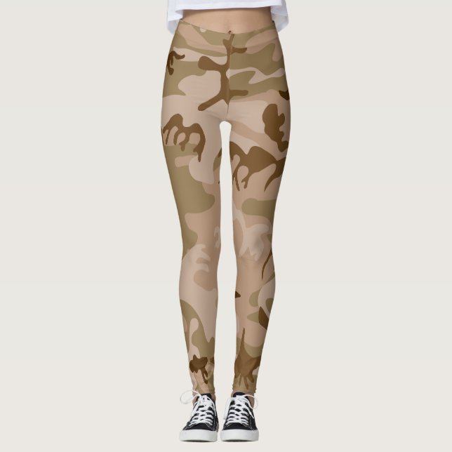 Desert Camouflage Pattern, Military Pattern, Army Leggings (Front)