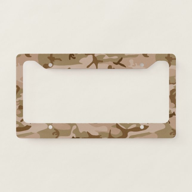 Desert Camouflage Pattern, Military Pattern, Army License Plate Frame (Front)
