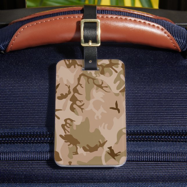 Desert Camouflage Pattern, Military Pattern, Army Luggage Tag (Front Insitu 2)