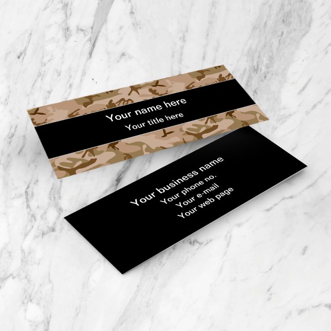 Desert Camouflage Pattern, Military Pattern, Army Mini Business Card (Creator Uploaded)