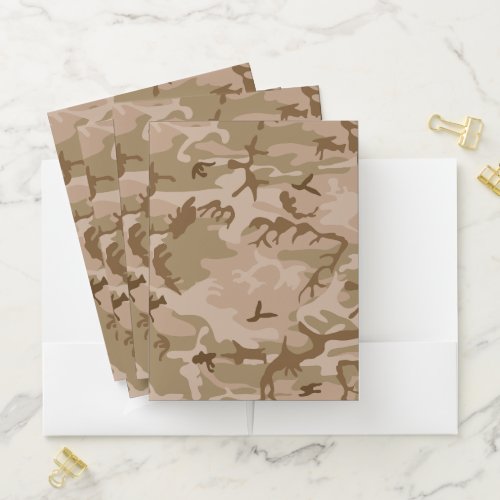 Desert Camouflage Pattern Military Pattern Army Pocket Folder