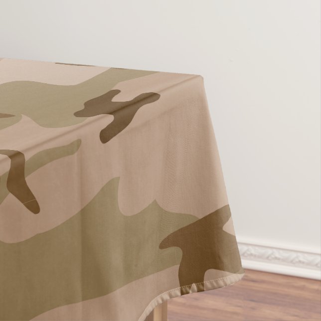 Desert Camouflage Pattern, Military Pattern, Army Tablecloth (In Situ)