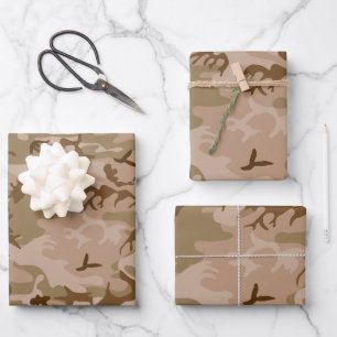 Desert Camouflage Pattern, Military Pattern, Army Wrapping Paper Sheets