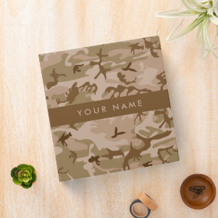 Desert Camouflage Pattern, Your name, Personalize 3 Ring Binder