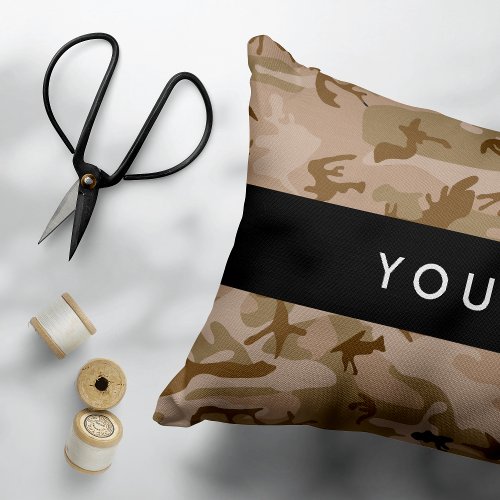 Desert Camouflage Pattern Your name Personalize Accent Pillow