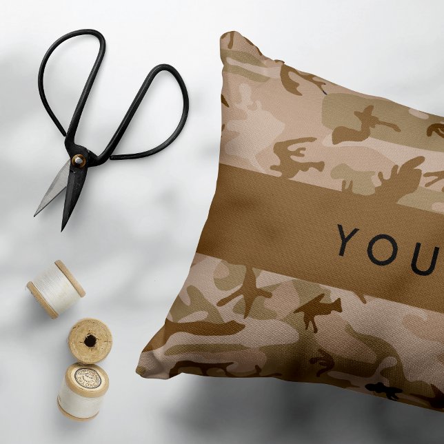 Desert Camouflage Pattern, Your name, Personalize Accent Pillow (Creator Uploaded)