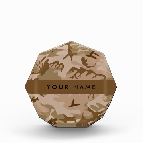 Desert Camouflage Pattern Your name Personalize Acrylic Award