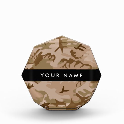 Desert Camouflage Pattern Your name Personalize Acrylic Award