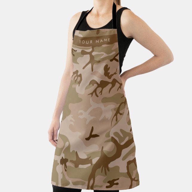 Desert Camouflage Pattern, Your name, Personalize Apron (Insitu)