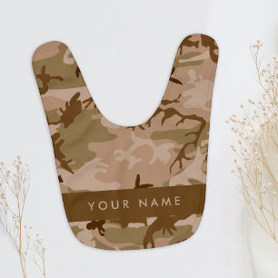 Desert Camouflage Pattern, Your name, Personalize Baby Bib